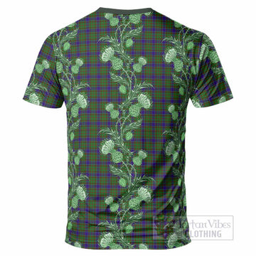 Adam Tartan T-Shirt Seamless Scottish Thistle Flowers