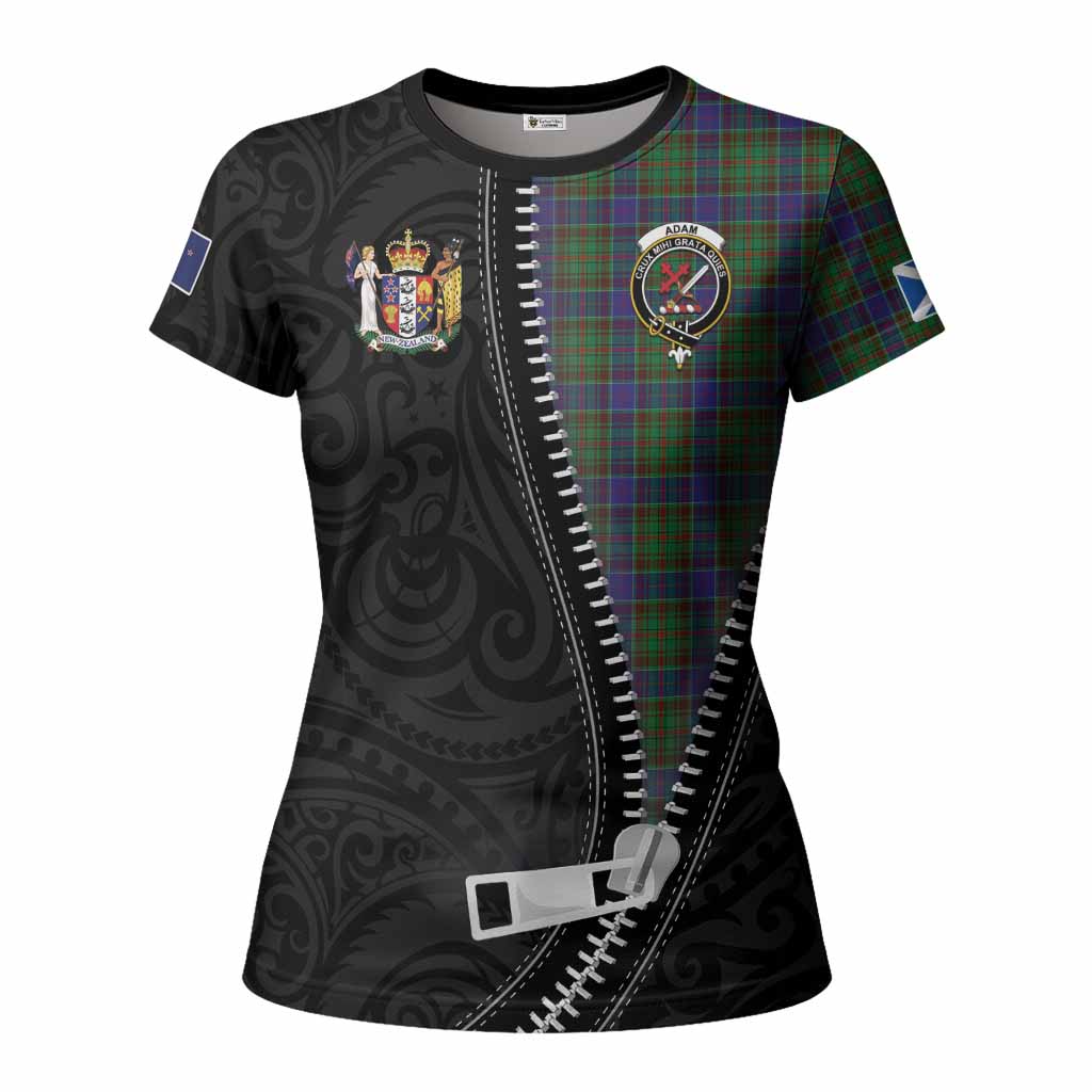 Adam Tartan Women T shirt New Zealand Pattern Unique Zipper Stylized