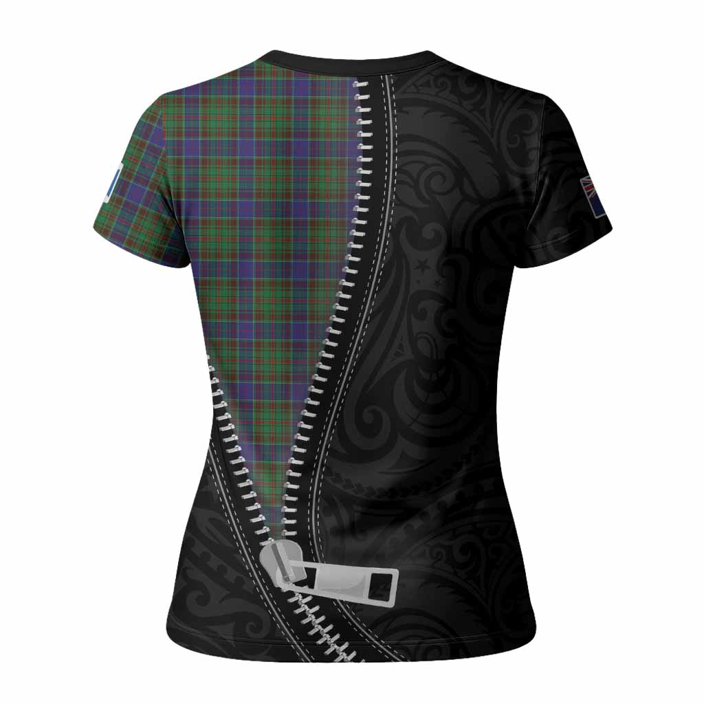 Adam Tartan Women T shirt New Zealand Pattern Unique Zipper Stylized