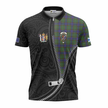 Adam Tartan Zipper Polo Shirt New Zealand Pattern Unique Zipper Stylized