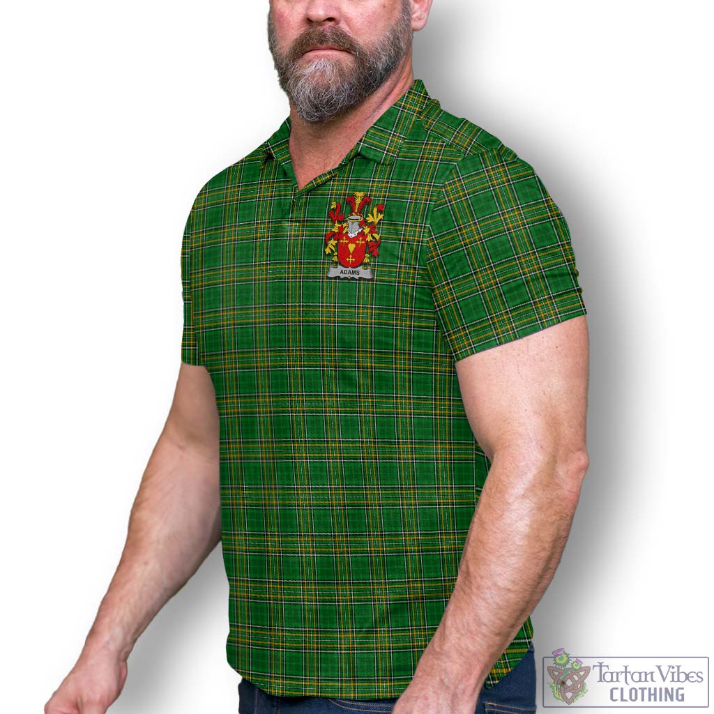Tartan Vibes Clothing Adams Ireland Clan Tartan Polo Shirt with Coat of Arms
