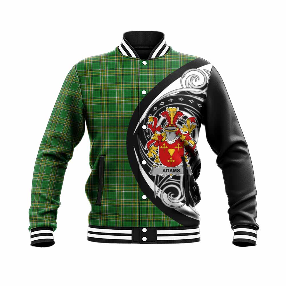 Tartan Vibes Clothing Adams Irish Clan Baseball Jacket Celtic Circle Style