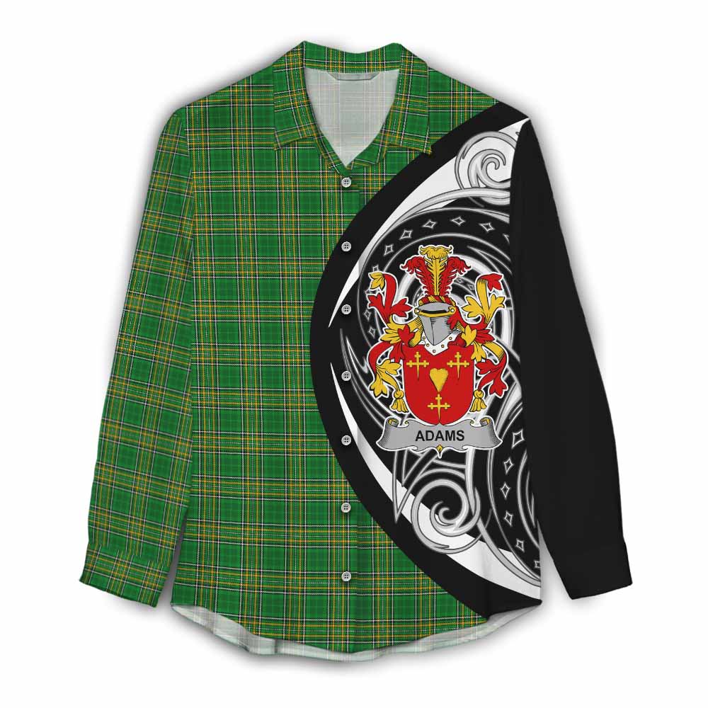 Tartan Vibes Clothing Adams Irish Clan Women's Casual Shirt Celtic Circle Style