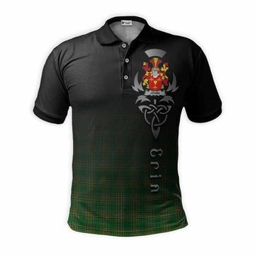 Tartan Vibes Clothing Adams Irish Clan Polo Shirt with Coat of Arms Erin Go Bragh Celtic Inspired