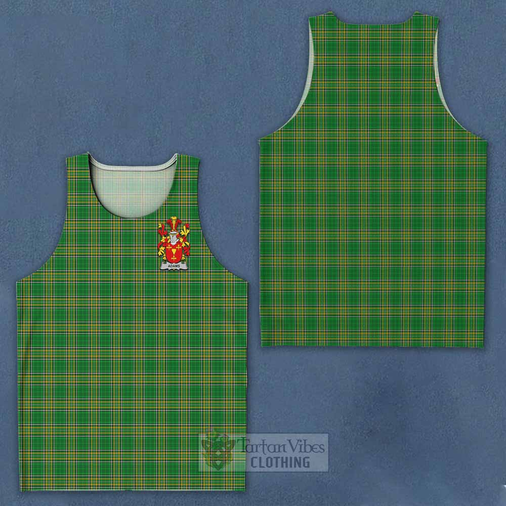Tartan Vibes Clothing Adams Irish Clan Tartan Men's Tank Top with Coat of Arms