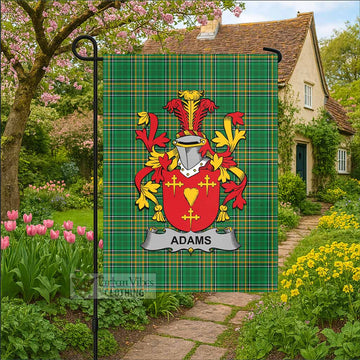Adams Irish Clan Tartan Garden Flag with Coat of Arms