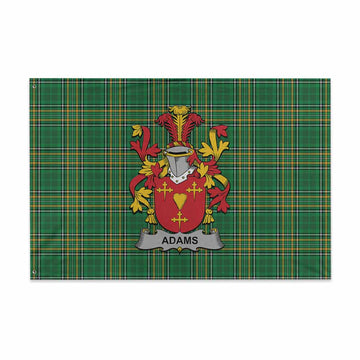 Adams Irish Clan Tartan House Flag with Coat of Arms