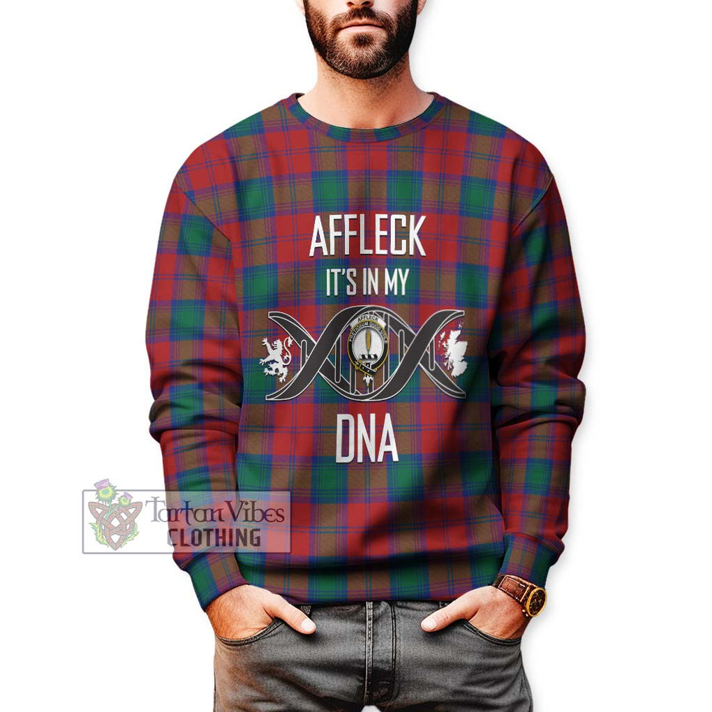 Affleck Tartan Sweatshirt with Family Crest DNA In Me Style Unisex - Tartan Vibes Clothing