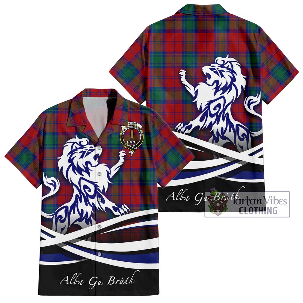 Affleck Tartan Hawaiian Shirt with Alba Gu Brath Regal Lion Emblem Kid - Tartan Vibes Clothing