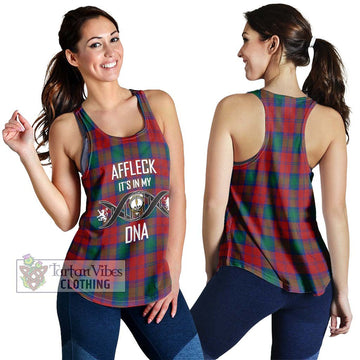 Affleck Tartan Women's Racerback Tanks with Family Crest DNA In Me Style 4XL - Tartan Vibes Clothing