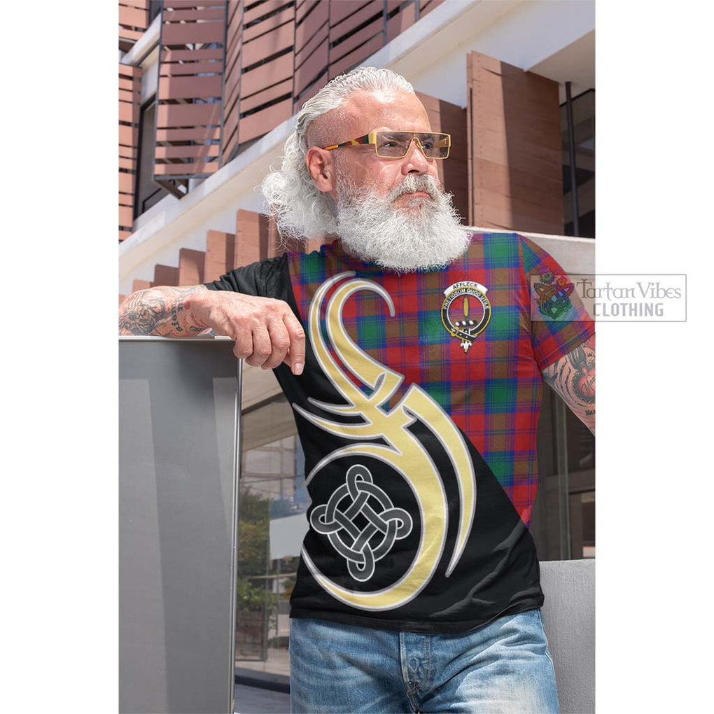 Affleck Tartan Cotton T-shirt with Family Crest and Celtic Symbol Style Men's Shirt - Tartan Vibes Clothing