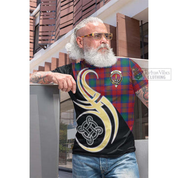 Affleck Tartan Cotton T-shirt with Family Crest and Celtic Symbol Style Men's Shirt - Tartan Vibes Clothing