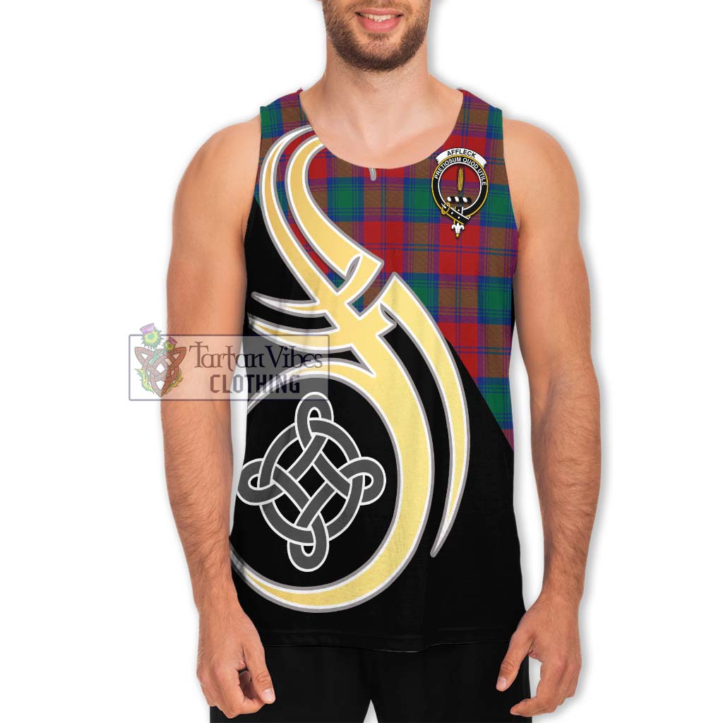 Affleck Tartan Men's Tank Top with Family Crest and Celtic Symbol Style Men - Tartan Vibes Clothing