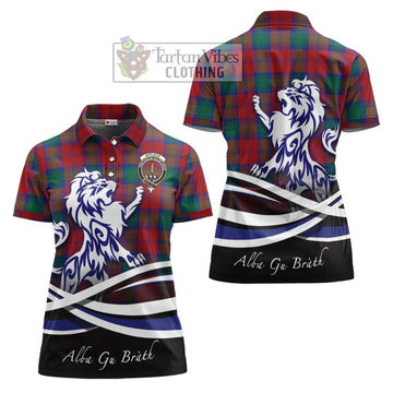 Affleck Tartan Women's Polo Shirt with Alba Gu Brath Regal Lion Emblem Women - Tartan Vibes Clothing