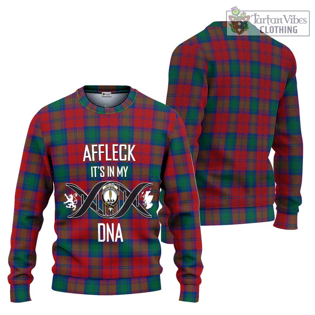 Affleck Tartan Ugly Sweater with Family Crest DNA In Me Style Unisex - Tartan Vibes Clothing