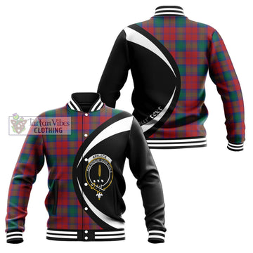 Affleck Tartan Baseball Jacket with Family Crest Circle Style Unisex - Tartan Vibes Clothing
