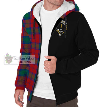 Affleck Tartan Sherpa Hoodie with Family Crest and Half Of Me Style Unisex S - Tartan Vibes Clothing