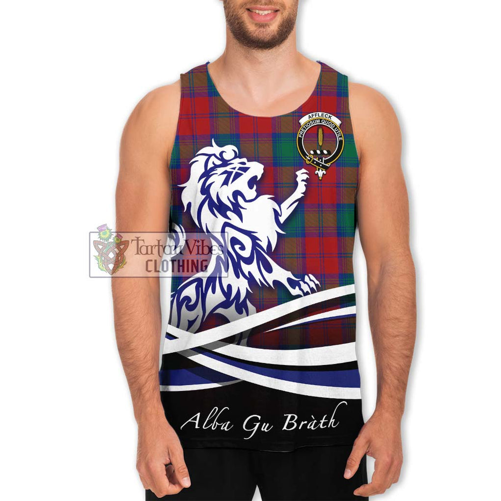 Affleck Tartan Men's Tank Top with Alba Gu Brath Regal Lion Emblem Men - Tartan Vibes Clothing