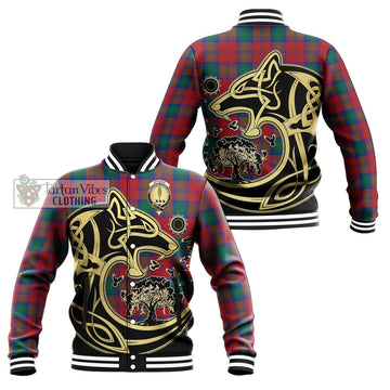 Affleck Tartan Baseball Jacket with Family Crest Celtic Wolf Style Unisex - Tartan Vibes Clothing