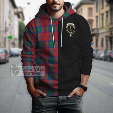 Affleck Tartan Hoodie with Family Crest and Half Of Me Style Zip Hoodie - Tartan Vibes Clothing