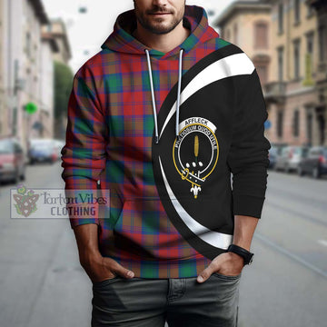 Affleck Tartan Hoodie with Family Crest Circle Style Zip Hoodie - Tartan Vibes Clothing