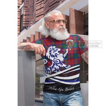 Affleck Tartan Cotton T-shirt with Alba Gu Brath Regal Lion Emblem Men's Shirt - Tartan Vibes Clothing
