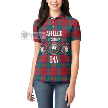 Affleck Tartan Women's Polo Shirt with Family Crest DNA In Me Style Women - Tartan Vibes Clothing