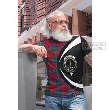 Affleck Tartan Cotton T-shirt with Family Crest Circle Style Men's Shirt - Tartan Vibes Clothing