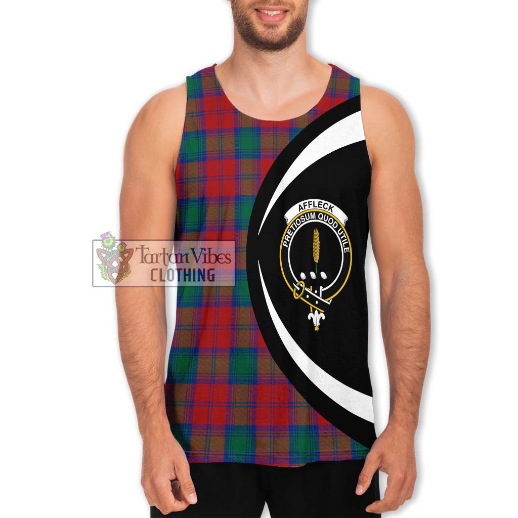 Affleck Tartan Men's Tank Top with Family Crest Circle Style Men - Tartan Vibes Clothing