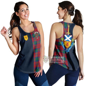 Affleck Tartan Women's Racerback Tanks Alba with Scottish Lion Royal Arm Half Style 4XL - Tartan Vibes Clothing