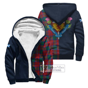 Affleck Tartan Sherpa Hoodie Alba with Scottish Lion Royal Arm Half Style Unisex S - Tartan Vibes Clothing