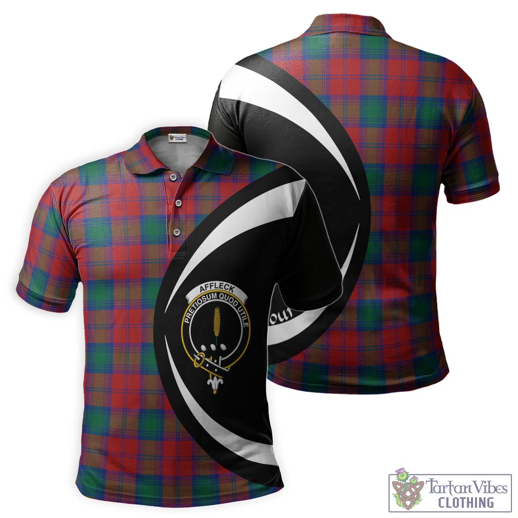 Affleck Tartan Men's Polo Shirt with Family Crest Circle Style Kid - Tartan Vibes Clothing