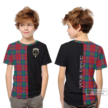 Affleck Tartan Kid T-Shirt with Family Crest and Half Of Me Style Youth XL Size14 - Tartan Vibes Clothing