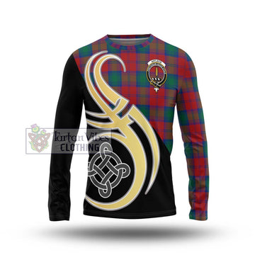 Affleck Tartan Long Sleeve T-Shirt with Family Crest and Celtic Symbol Style Unisex - Tartan Vibes Clothing