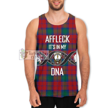 Affleck Tartan Men's Tank Top with Family Crest DNA In Me Style Men - Tartan Vibes Clothing