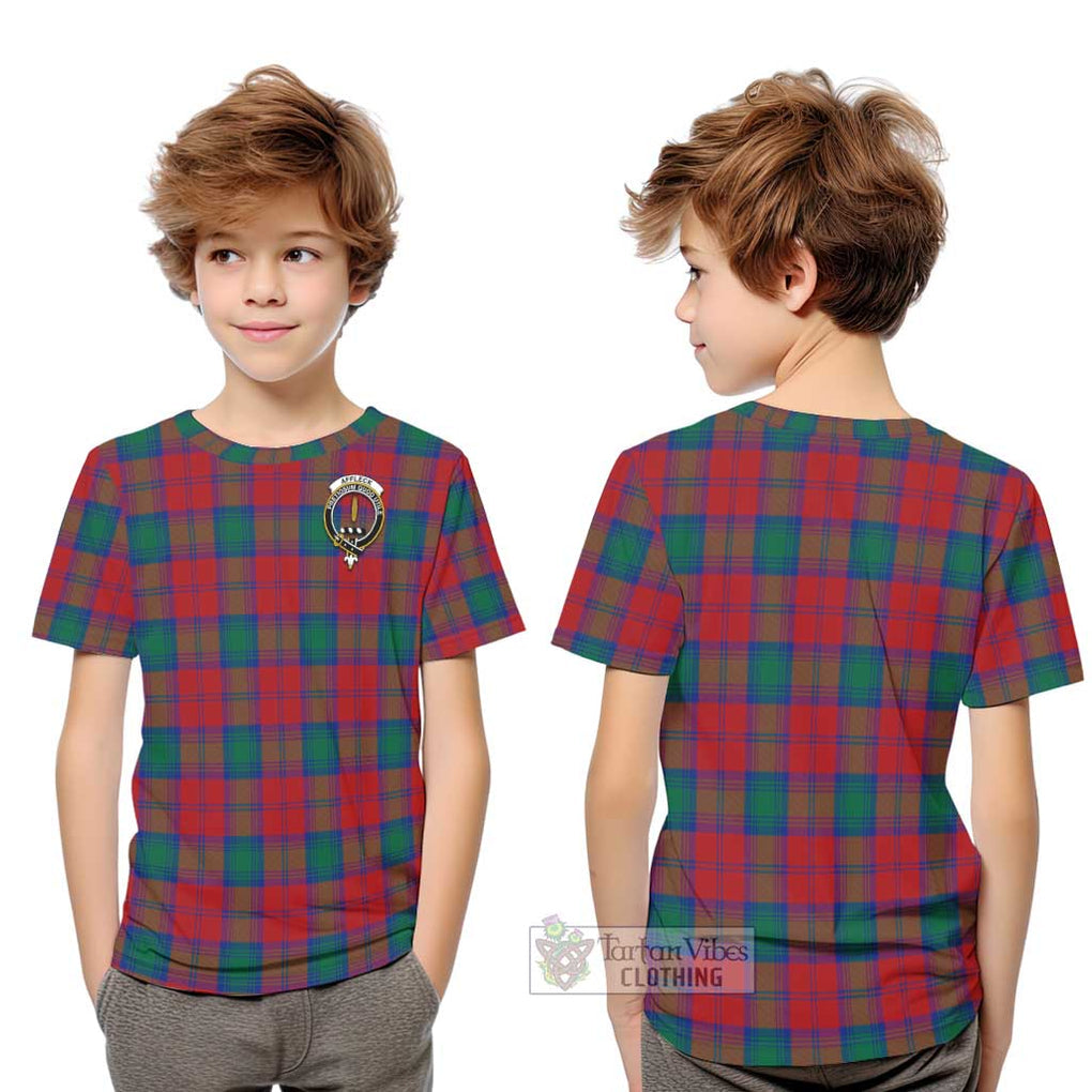 Affleck Tartan Kid T-Shirt with Family Crest Youth XL Size14 - Tartanvibesclothing Shop