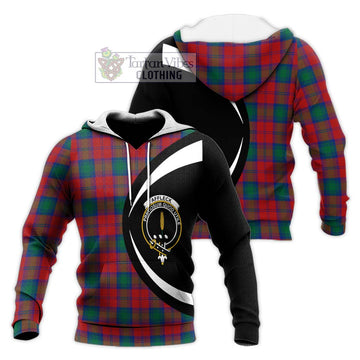 Affleck Tartan Knitted Hoodie with Family Crest Circle Style Unisex Knitted Pullover Hoodie - Tartan Vibes Clothing
