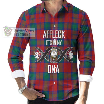 Affleck Tartan Long Sleeve Button Shirt with Family Crest DNA In Me Style Men's Shirt S - Tartanvibesclothing Shop