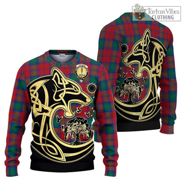 Affleck Tartan Ugly Sweater with Family Crest Celtic Wolf Style Unisex - Tartan Vibes Clothing