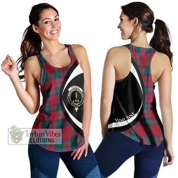 Affleck Tartan Women's Racerback Tanks with Family Crest Circle Style 4XL - Tartan Vibes Clothing