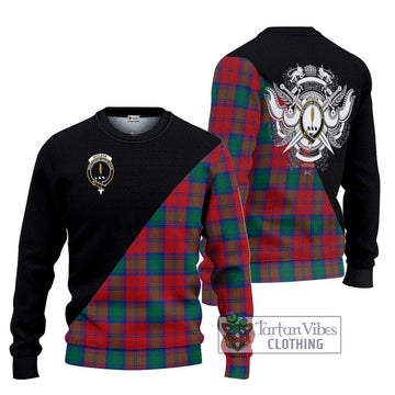 Affleck Tartan Ugly Sweater with Family Crest and Military Logo Style Unisex - Tartan Vibes Clothing