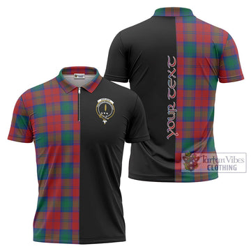 Affleck Tartan Zipper Polo Shirt with Family Crest and Half Of Me Style Unisex - Tartan Vibes Clothing