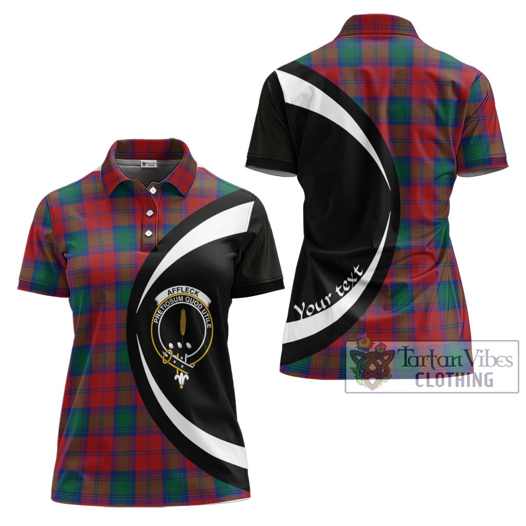 Affleck Tartan Women's Polo Shirt with Family Crest Circle Style Women - Tartan Vibes Clothing