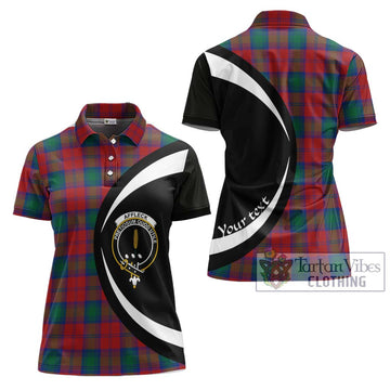 Affleck Tartan Women's Polo Shirt with Family Crest Circle Style Women - Tartan Vibes Clothing
