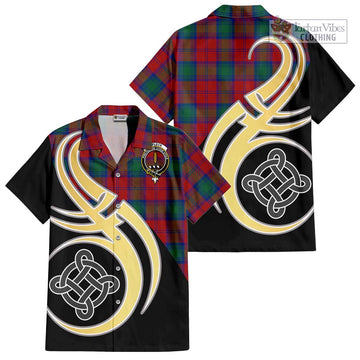 Affleck Tartan Hawaiian Shirt with Family Crest and Celtic Symbol Style - Tartan Vibes Clothing