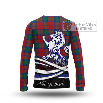 Affleck Tartan Long Sleeve T-Shirt with Alba Gu Brath Regal Lion Emblem - Tartan Vibes Clothing