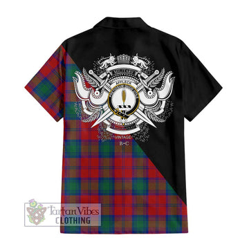 Affleck Tartan Hawaiian Shirt with Family Crest and Military Logo Style - Tartan Vibes Clothing