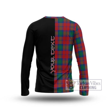Affleck Tartan Long Sleeve T-Shirt with Family Crest and Half Of Me Style - Tartan Vibes Clothing