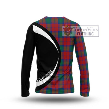 Affleck Tartan Long Sleeve T-Shirt with Family Crest Circle Style - Tartan Vibes Clothing