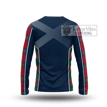 Affleck Tartan Long Sleeve T-Shirt with Family Crest and Lion Rampant Vibes Sport Style - Tartan Vibes Clothing